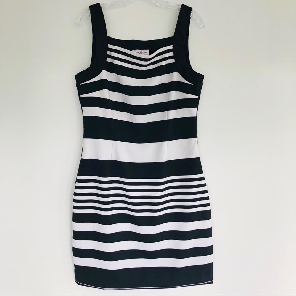 StitchBtween Black & White Striped Dress